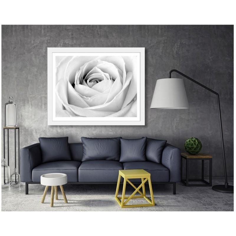 Glezna baltā rāmī - White rose  Home Trends DECO