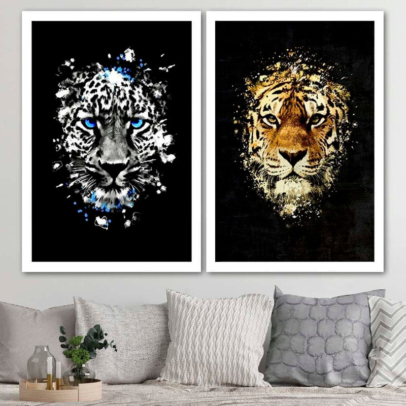 Glezna baltā rāmī - Wild Tiger  Home Trends DECO