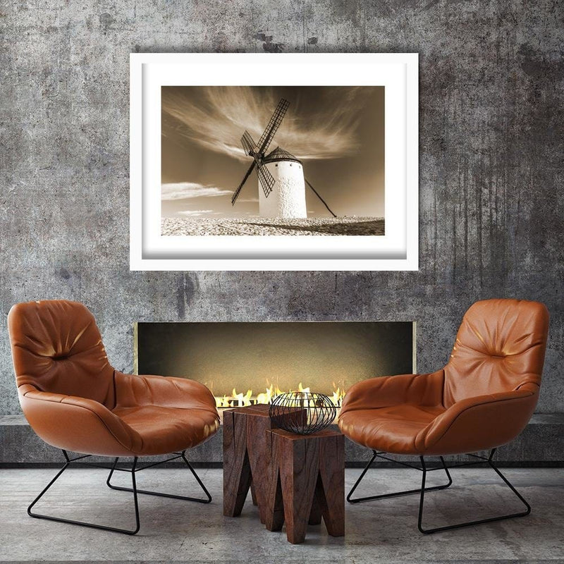 Glezna baltā rāmī - Windmill 1  Home Trends DECO