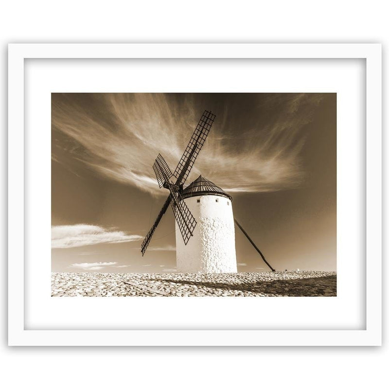 Glezna baltā rāmī - Windmill 1  Home Trends DECO