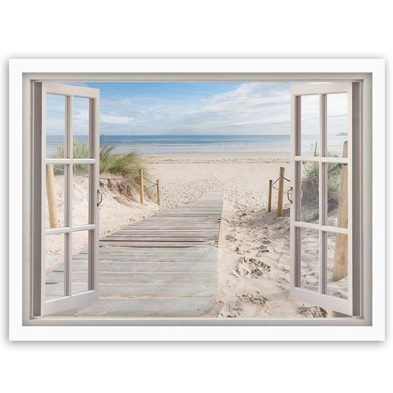 Glezna baltā rāmī - Window To The Beach  Home Trends DECO