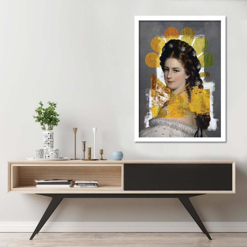 Glezna baltā rāmī - Woman Portrait  Home Trends DECO