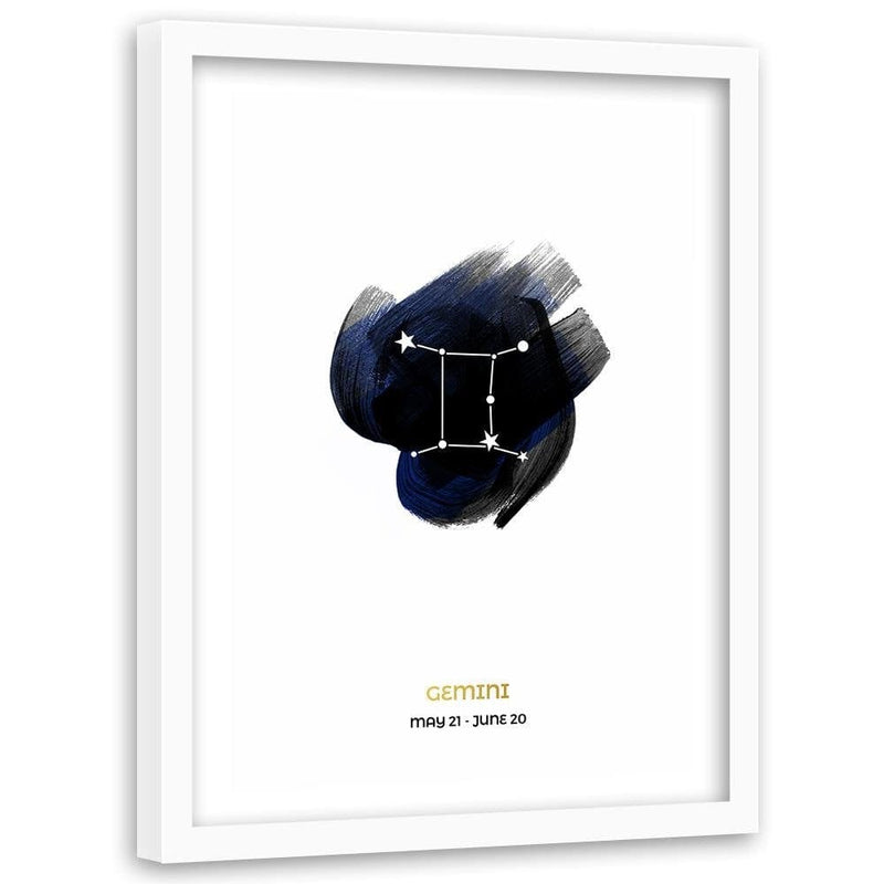 Glezna baltā rāmī - Zodiac Sign Gemini  Home Trends DECO