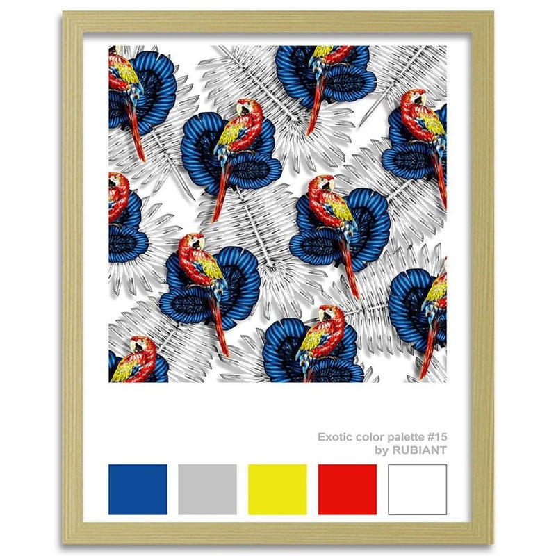 Glezna bēšā rāmī - Art Print Exotic Blue  Home Trends DECO