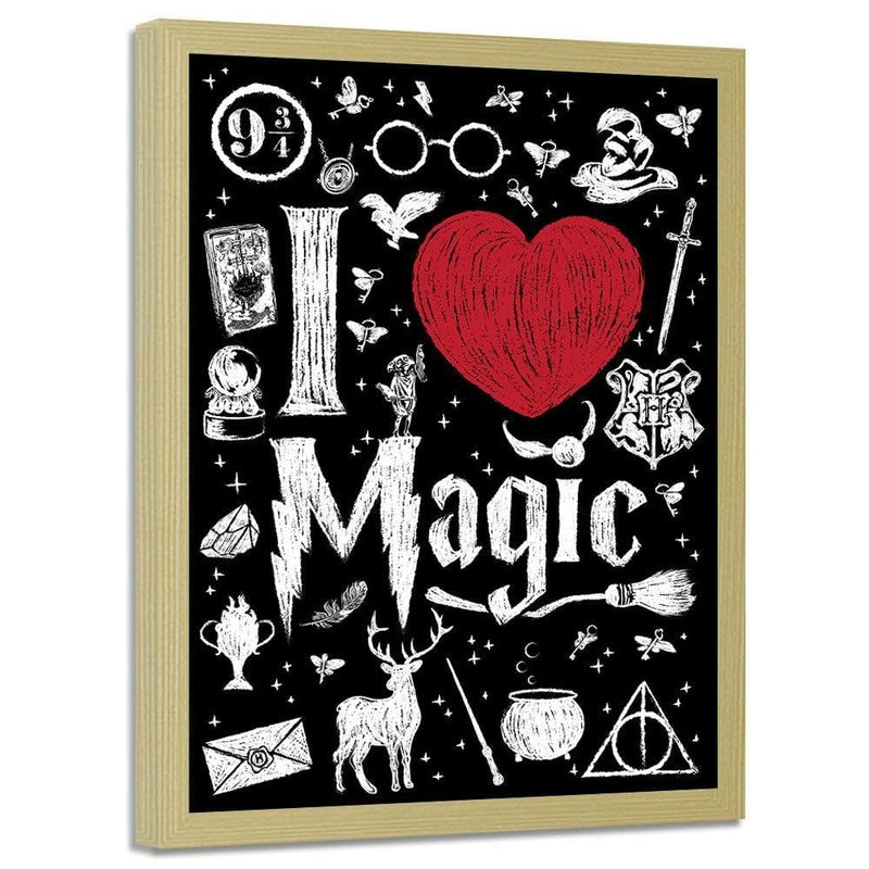 Glezna bēšā rāmī - I Love Magic Image Black And White  Home Trends DECO