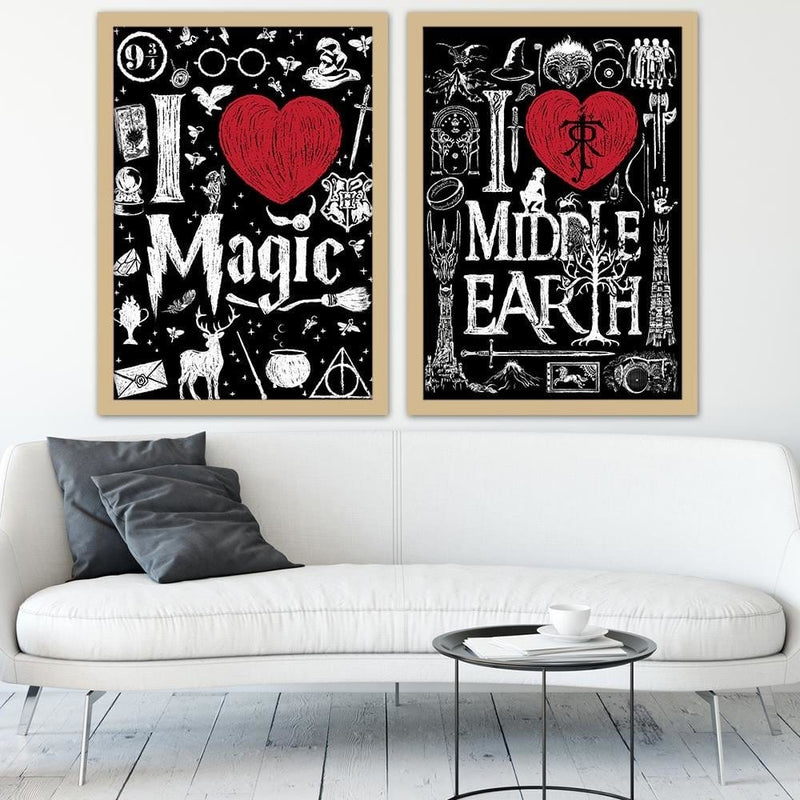 Glezna bēšā rāmī - I Love Magic Image Black And White  Home Trends DECO