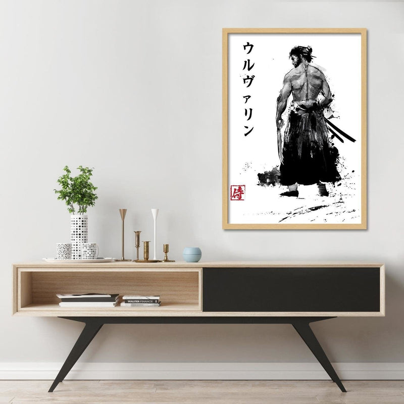 Glezna bēšā rāmī - Immortal Samurai Black And White  Home Trends DECO