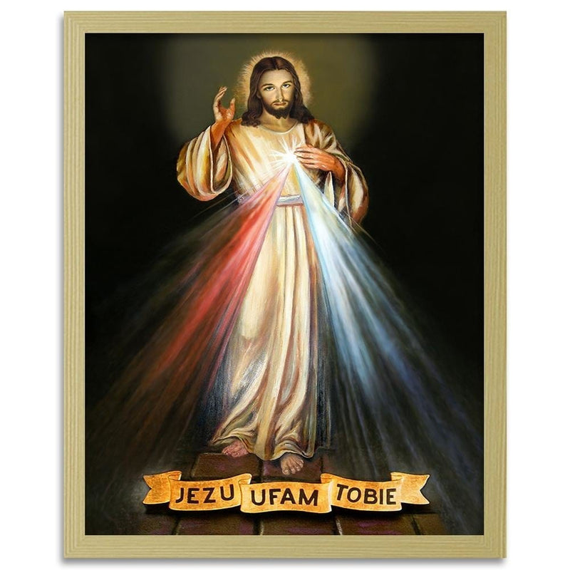 Glezna bēšā rāmī - Jesus, I trust you.  Home Trends DECO