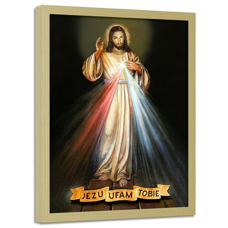 Glezna bēšā rāmī - Jesus, I trust you.  Home Trends DECO