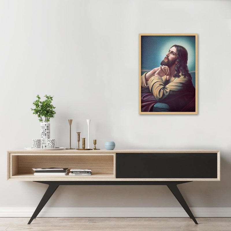 Glezna bēšā rāmī - Jesus Praying  Home Trends DECO