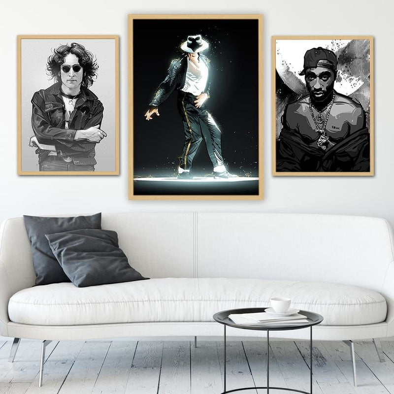 Glezna bēšā rāmī - King Of Pop Icon Black  Home Trends DECO