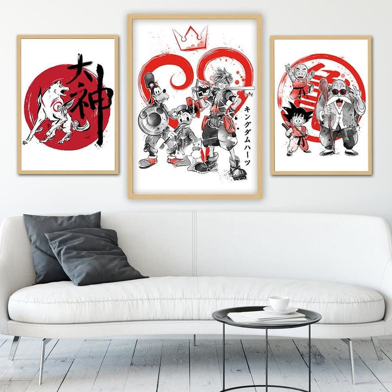 Glezna bēšā rāmī - Kingdom Japan Art Red  Home Trends DECO