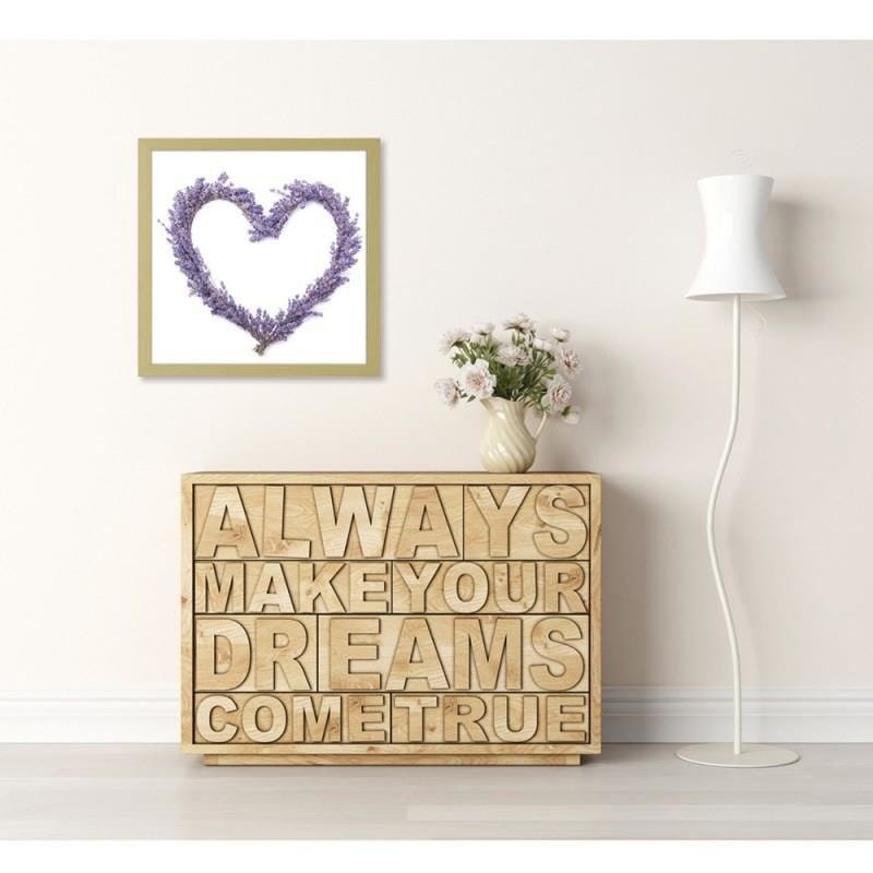 Glezna bēšā rāmī - Lavender heart  Home Trends DECO