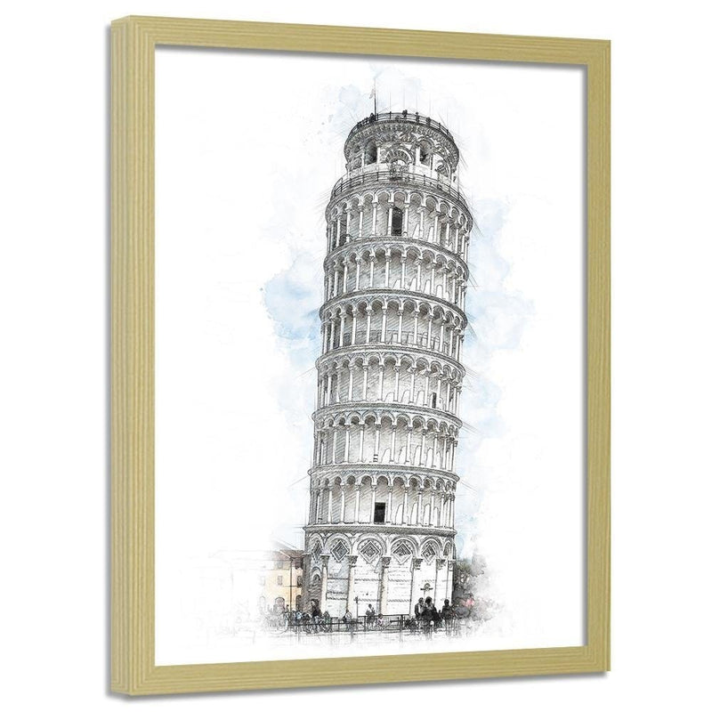 Glezna bēšā rāmī - Leaning Tower Grey  Home Trends DECO