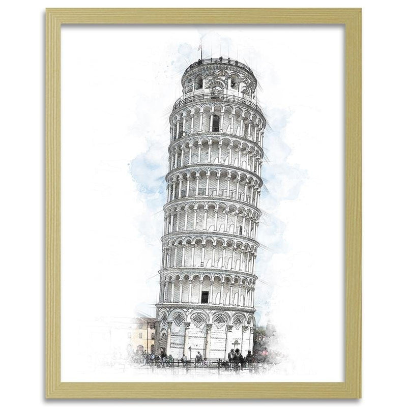 Glezna bēšā rāmī - Leaning Tower Grey  Home Trends DECO