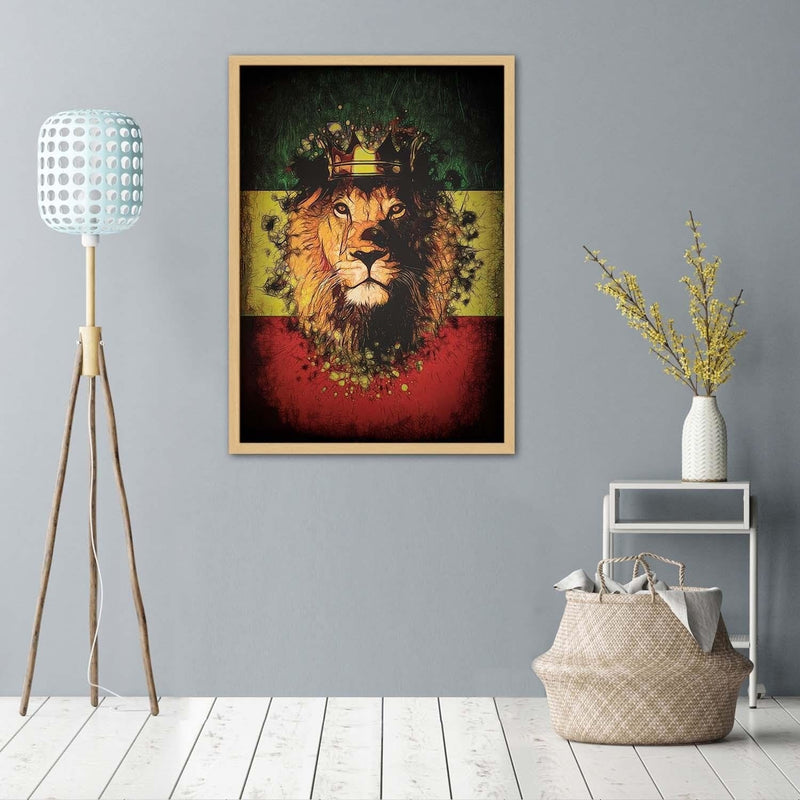 Glezna bēšā rāmī - Lion King  Home Trends DECO