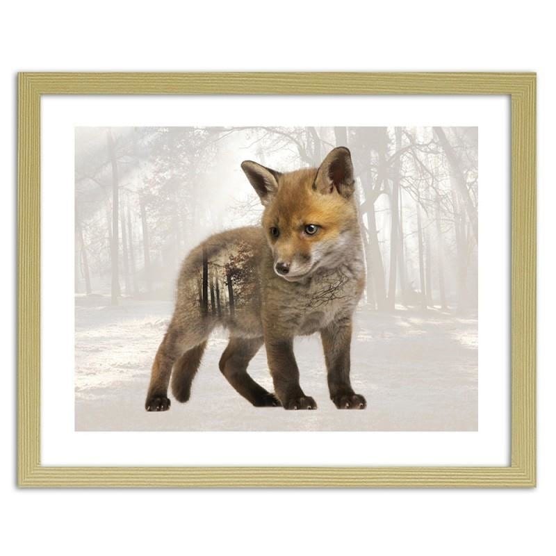 Glezna bēšā rāmī - Little fox  Home Trends DECO