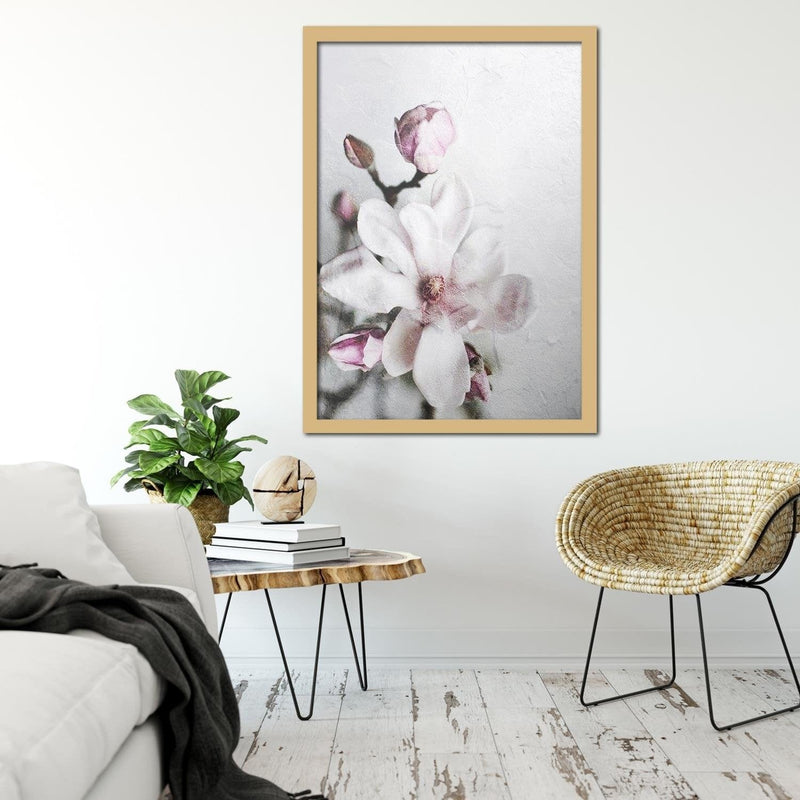 Glezna bēšā rāmī - Magnolia Flower  Home Trends DECO