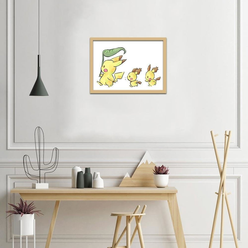 Glezna bēšā rāmī - Manga Strolling Yellow Creatures  Home Trends DECO