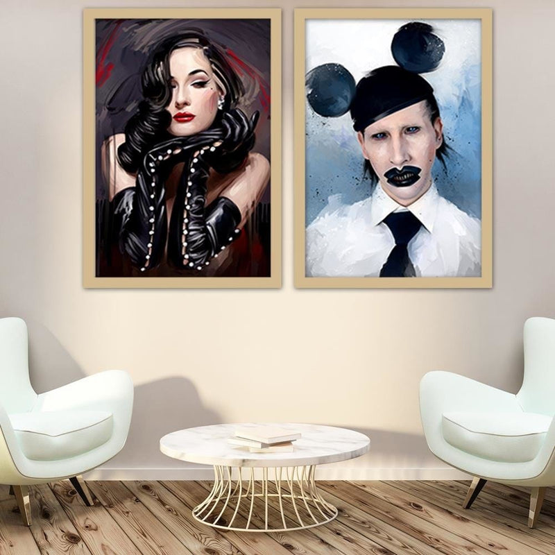 Glezna bēšā rāmī - Marilyn Manson Mouse  Home Trends DECO