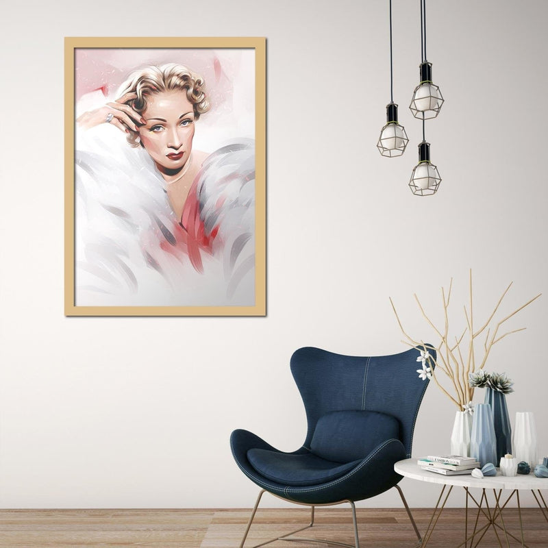 Glezna bēšā rāmī - Marlene Dietrich  Home Trends DECO