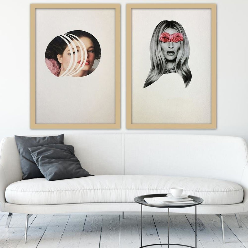 Glezna bēšā rāmī - Model Face Portrait  Home Trends DECO