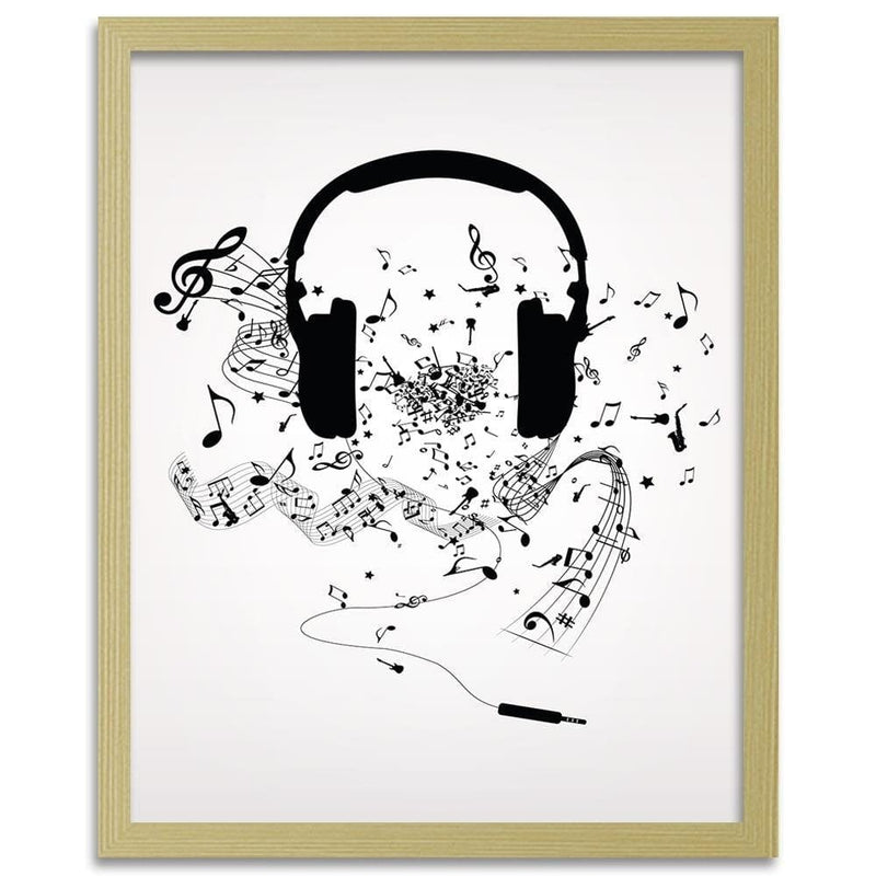 Glezna bēšā rāmī - Music Morife Image Black And White  Home Trends DECO