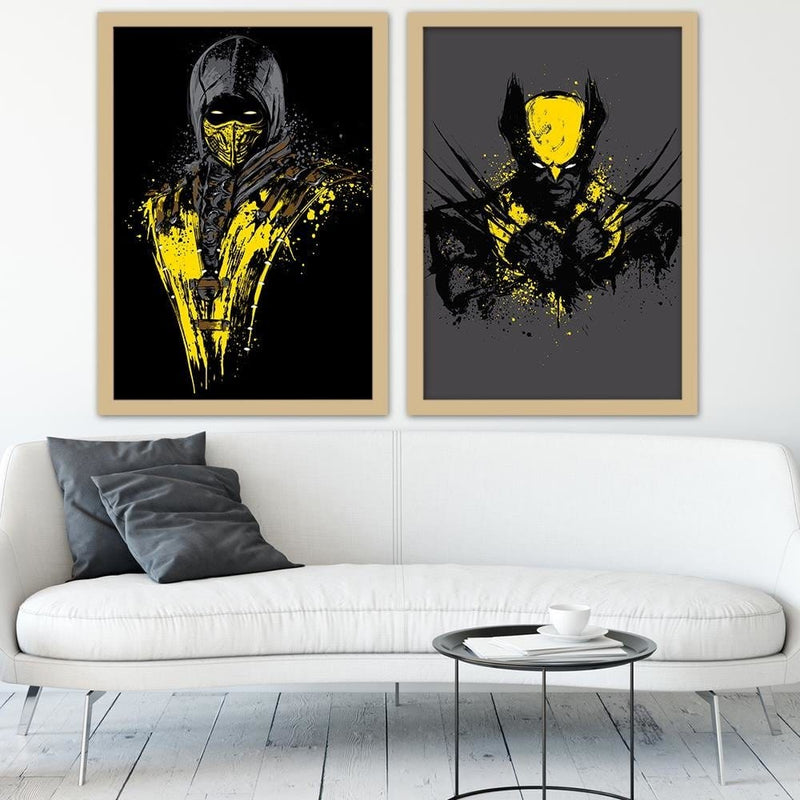 Glezna bēšā rāmī - Mutant Rage Yellow  Home Trends DECO