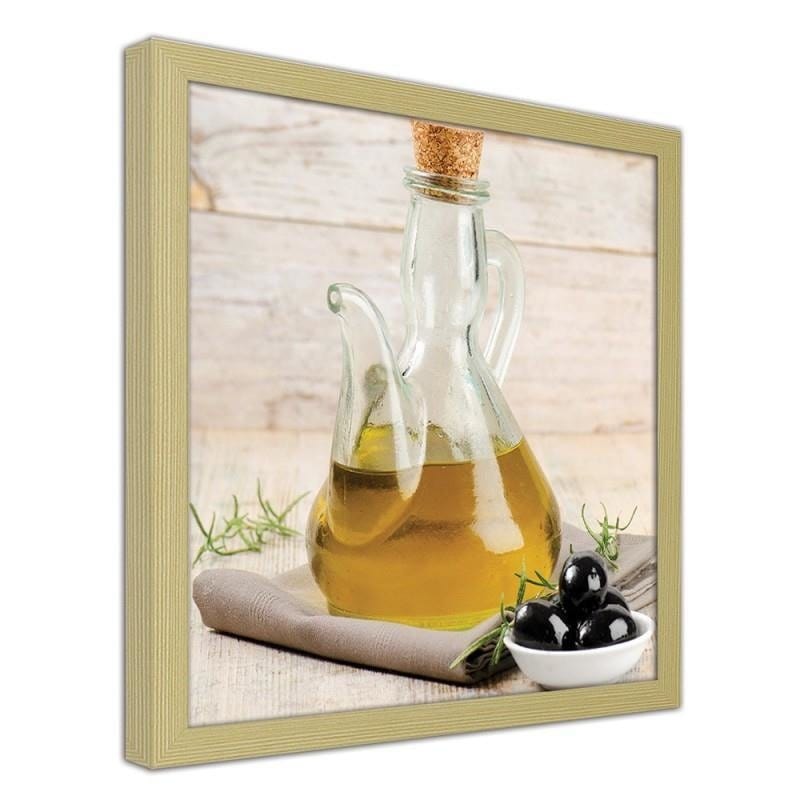 Glezna bēšā rāmī - Olive oil and black olives  Home Trends DECO