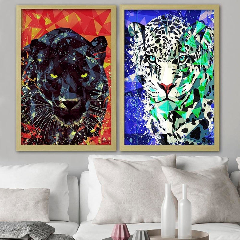 Glezna bēšā rāmī - Painted Jaguar  Home Trends DECO