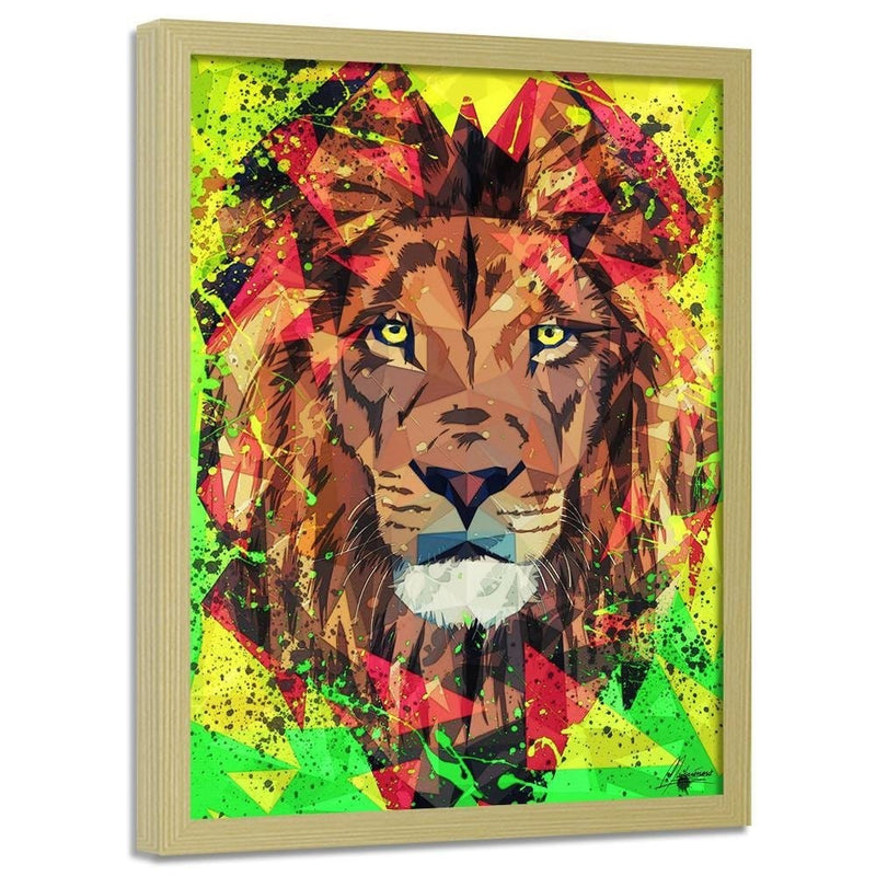 Glezna bēšā rāmī - Painted Lion  Home Trends DECO