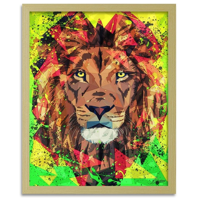 Glezna bēšā rāmī - Painted Lion  Home Trends DECO