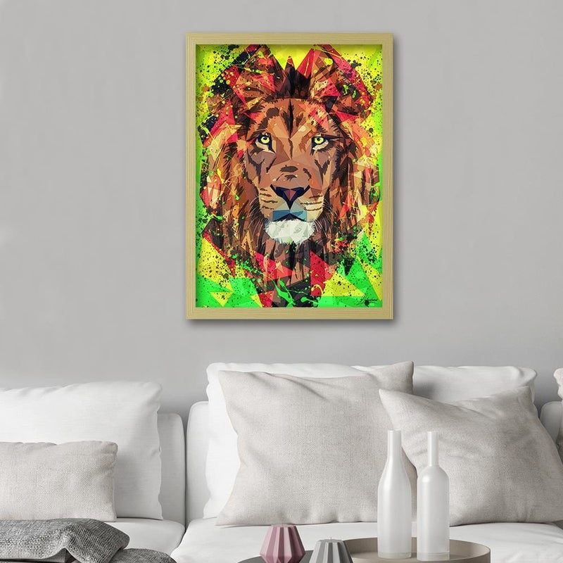 Glezna bēšā rāmī - Painted Lion  Home Trends DECO