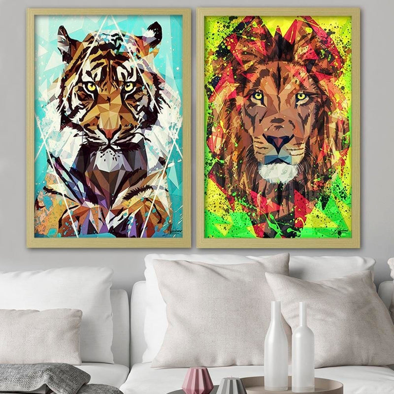 Glezna bēšā rāmī - Painted Tiger  Home Trends DECO
