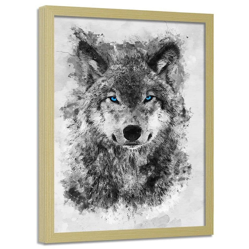 Glezna bēšā rāmī - Painted Wolf  Home Trends DECO