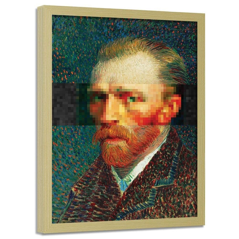 Glezna bēšā rāmī - Painter Self-Portrait Image Blue  Home Trends DECO