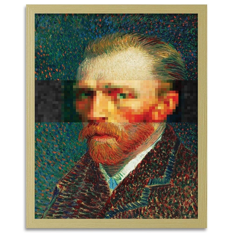 Glezna bēšā rāmī - Painter Self-Portrait Image Blue  Home Trends DECO