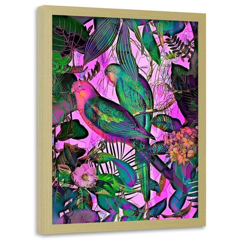 Glezna bēšā rāmī - Paradise Parrots  Home Trends DECO