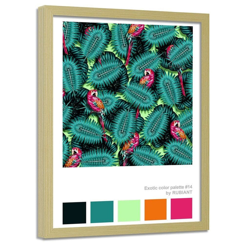 Glezna bēšā rāmī - Parrots Green 28x39 Cm  Home Trends DECO