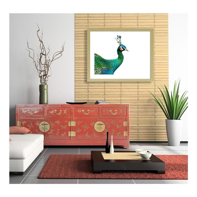 Glezna bēšā rāmī - Peacock head  Home Trends DECO