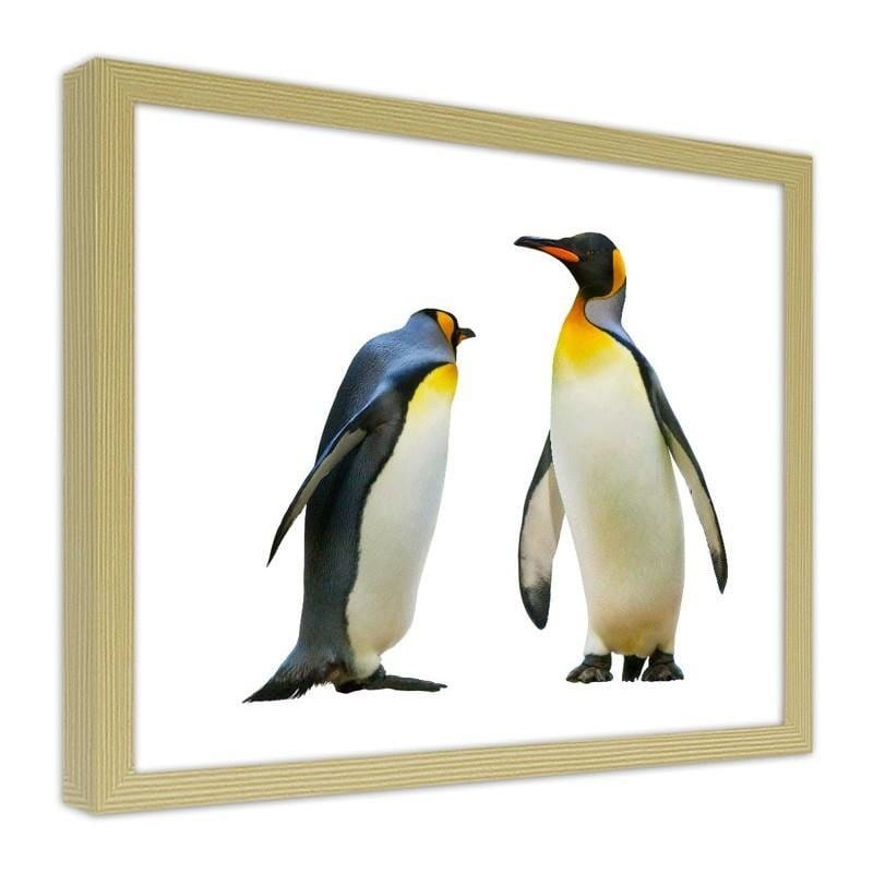 Glezna bēšā rāmī - Penguins  Home Trends DECO