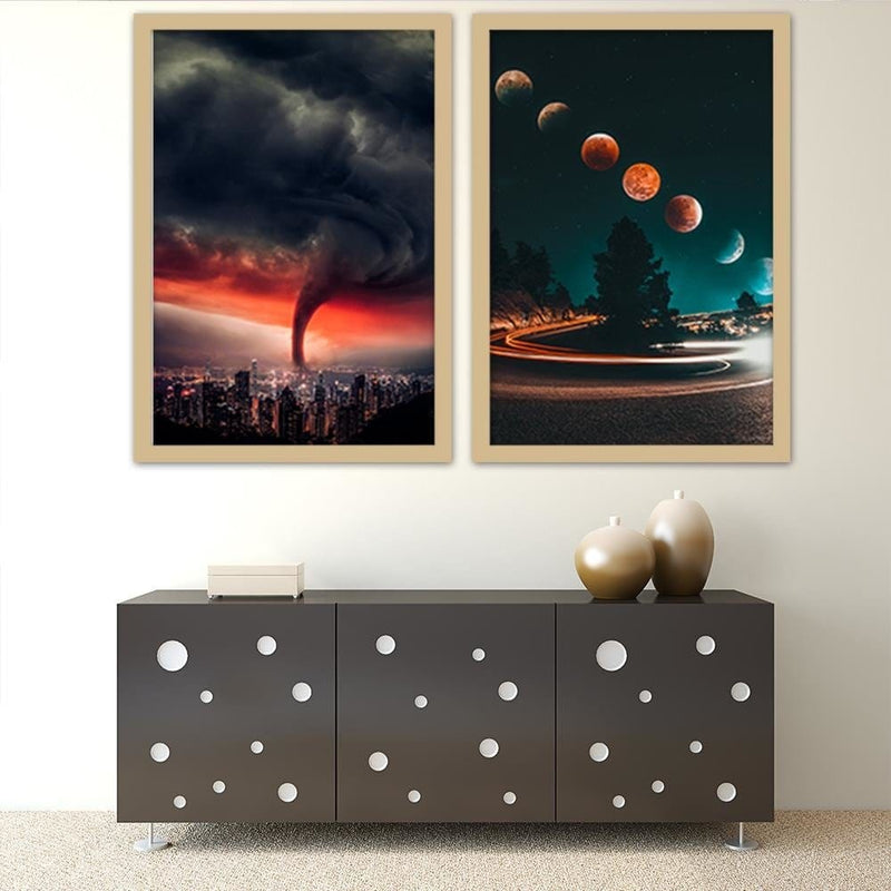 Glezna bēšā rāmī - Phases Of The Moon And The Lights  Home Trends DECO