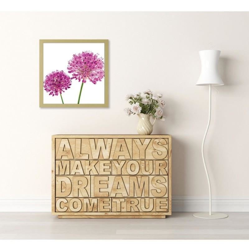 Glezna bēšā rāmī - Pink garlic flower  Home Trends DECO