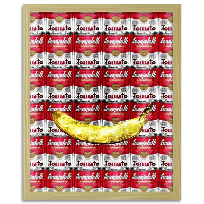 Glezna bēšā rāmī - Pop Art Soup Cans Red  Home Trends DECO