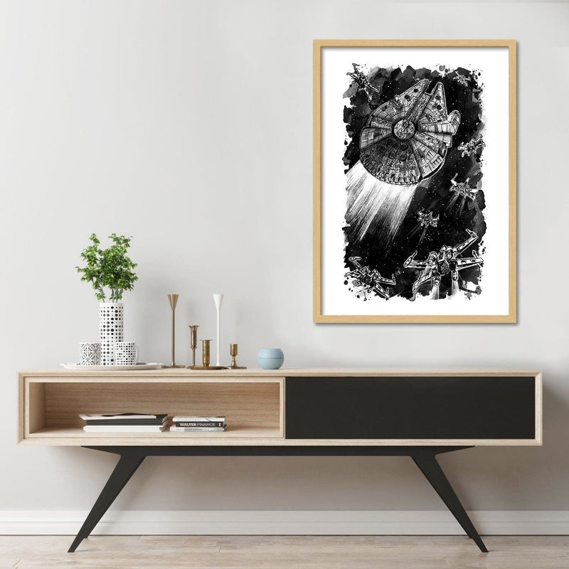 Glezna bēšā rāmī - Rebel Assault Decor Black And White  Home Trends DECO