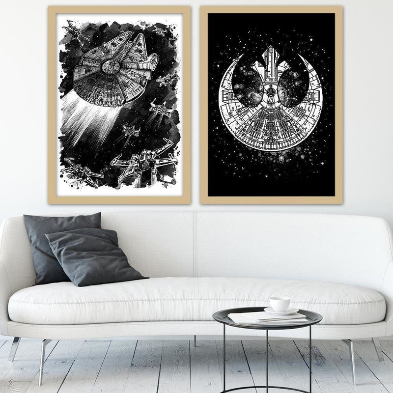 Glezna bēšā rāmī - Rebel Assault Decor Black And White  Home Trends DECO