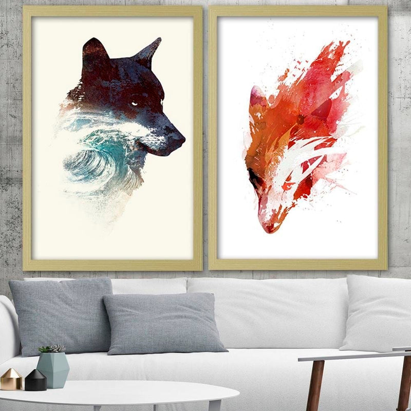 Glezna bēšā rāmī - Red Wolf  Home Trends DECO