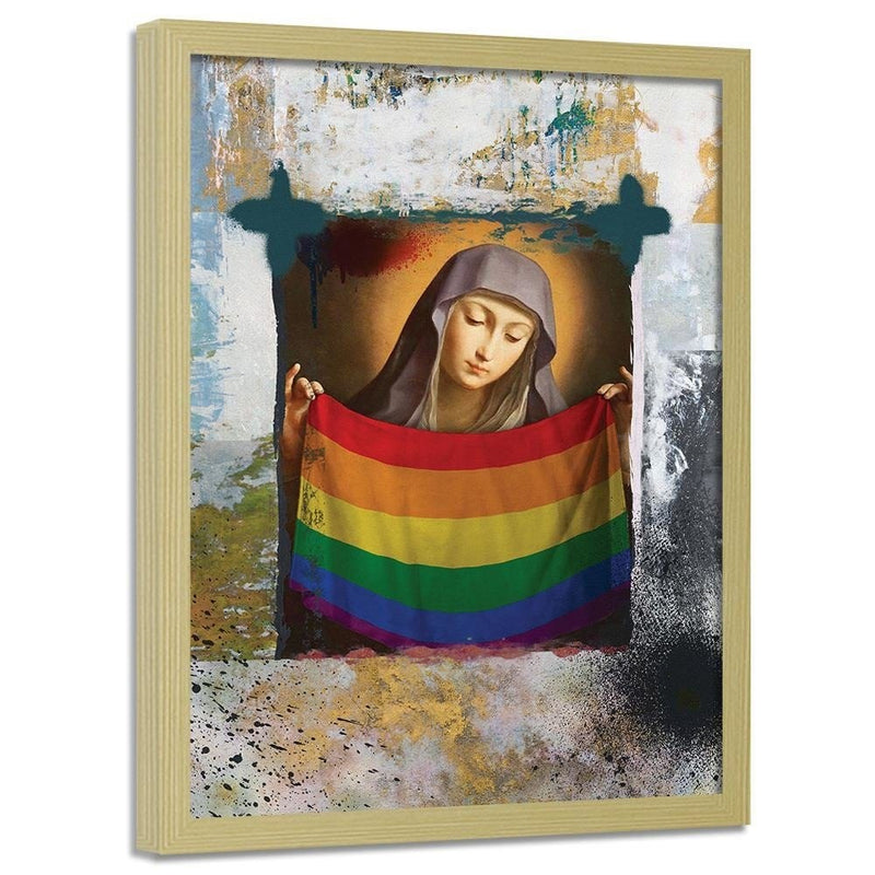 Glezna bēšā rāmī - Saint Mary Image Lgbt  Home Trends DECO