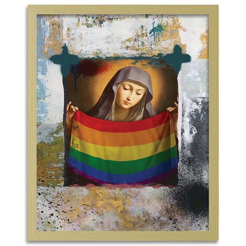 Glezna bēšā rāmī - Saint Mary Image Lgbt  Home Trends DECO