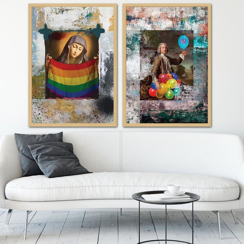 Glezna bēšā rāmī - Saint Mary Image Lgbt  Home Trends DECO